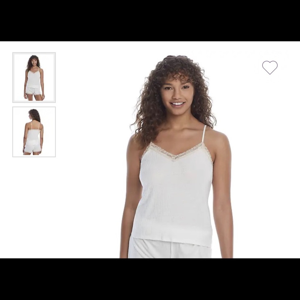 White Pajama Top with Lace Detailing